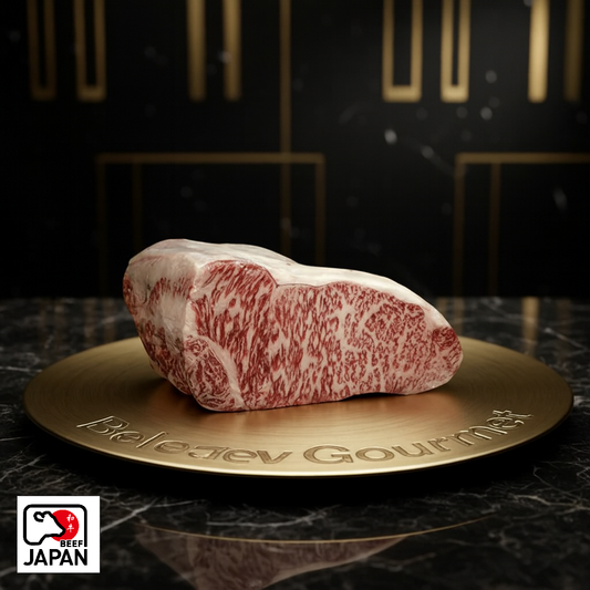 Fresh Japanese A5 Wagyu Sirloin with BMS 10-12 marbling from Kagoshima
