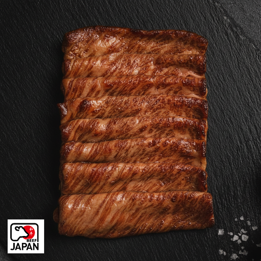 Japanese A5 Wagyu thin sliced chuck roll with marbling 400g