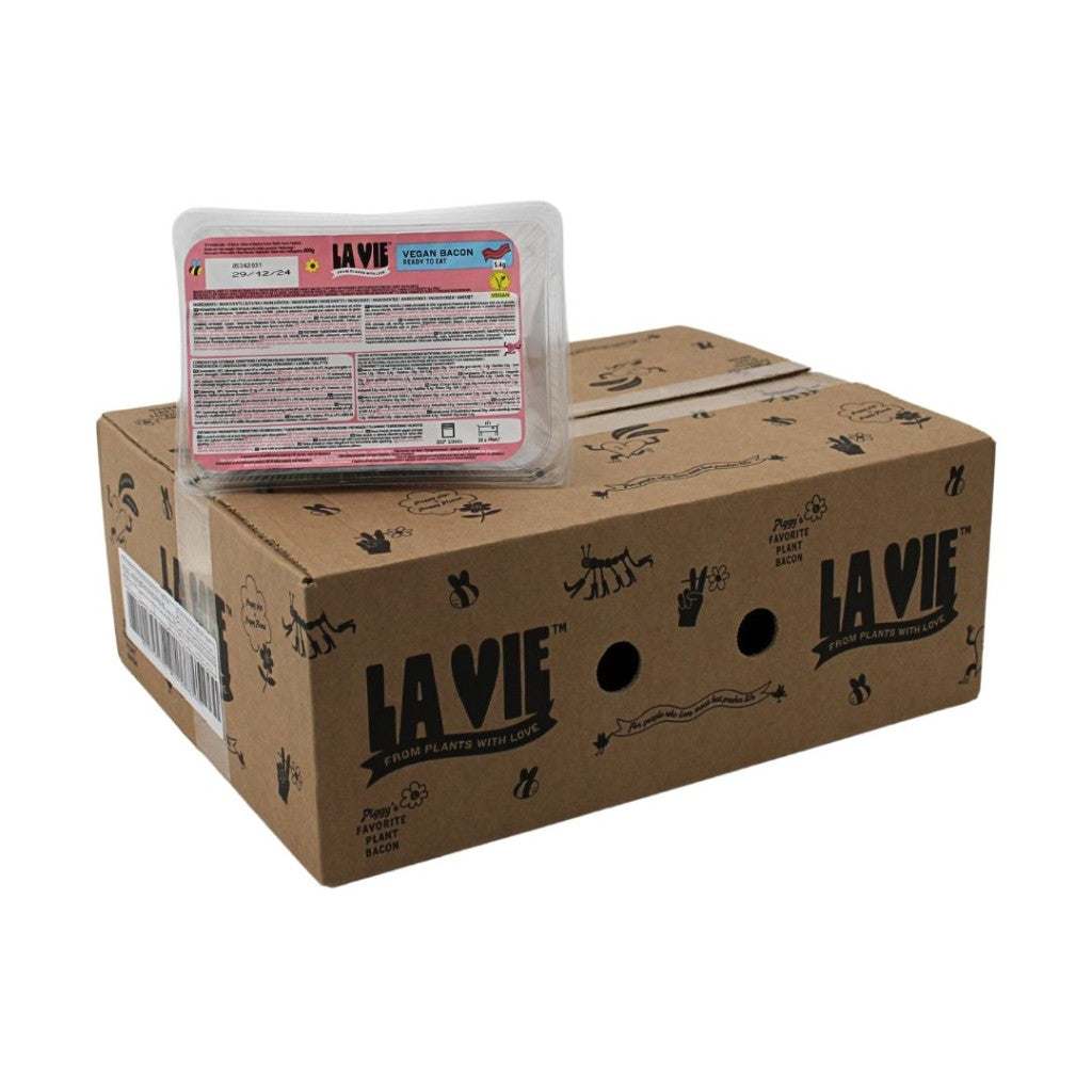 Pack of La Vie vegan bacon rashers 300g soy-based hickory smoked