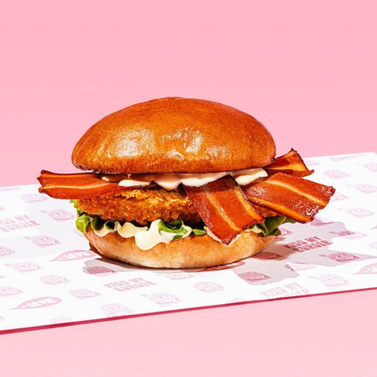 La Vie Vegan Bacon Rashers pack with cooked soy-based slices