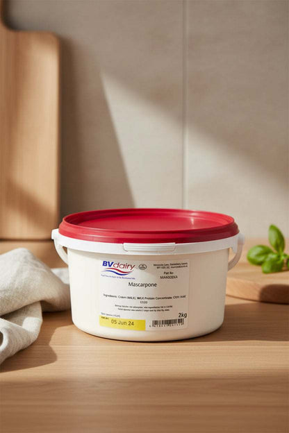 Mascarpone 2kg Italian cream cheese container