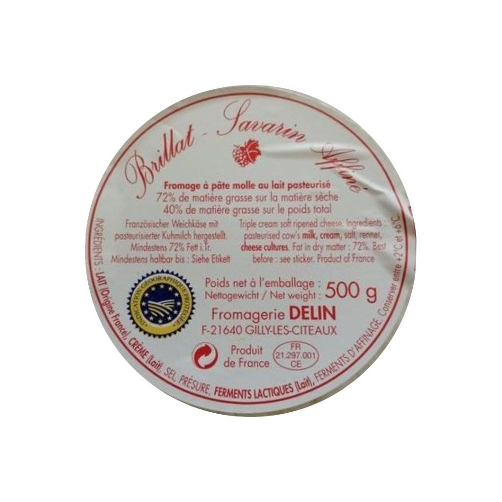 500g pack of mature Brillat Savarin cheese for cheeseboards and cooking