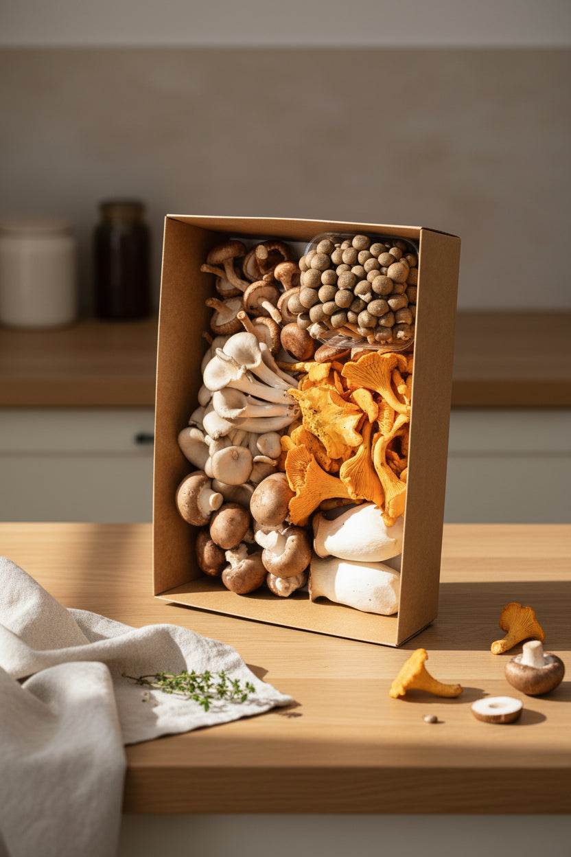 1kg mixed wild and cultivated mushrooms assortment