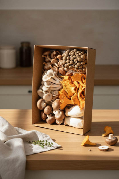 1kg mixed wild and cultivated mushrooms assortment