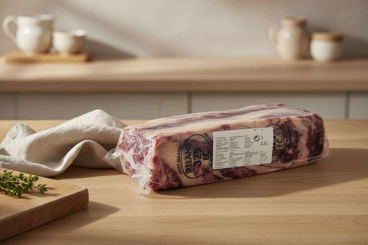 Prime Irish beef ribeye 3kg whole cube roll