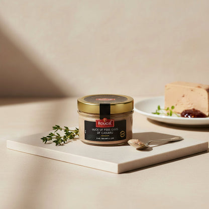Rougie Duck Foie Gras Bloc 180g in Weck jar with smooth texture
