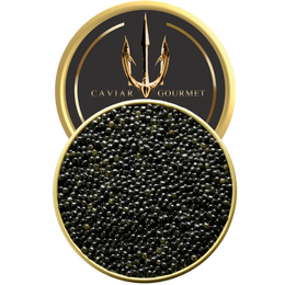 Royal Baeri Caviar medium charcoal pearls with silky texture and nutty notes