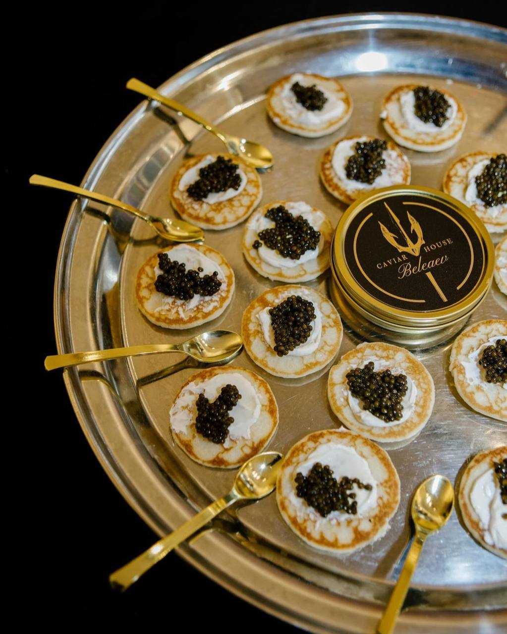 Royal Baeri Caviar medium charcoal pearls with silky texture and nutty notes