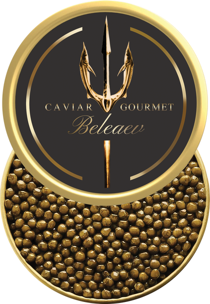 Royal Imperial Caviar Set with dark golden roe and hazel nutty flavor eggs 3.2-3.4mm