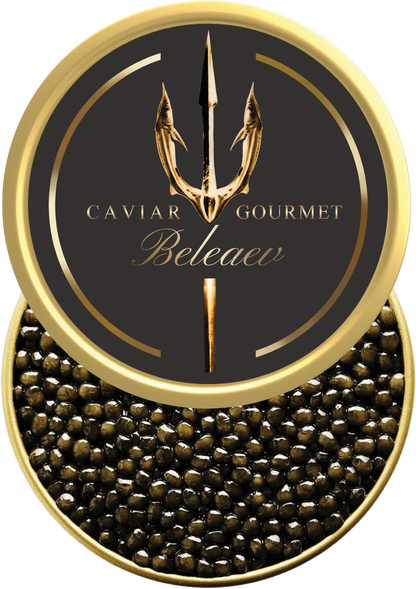 Royal Oscietra Caviar set with grey to golden eggs and delicate buttery taste