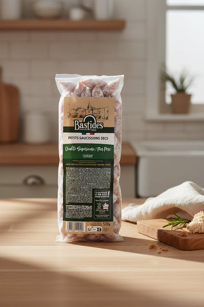 500g pack of Saucisson Grelots cured salami for tapas and recipes