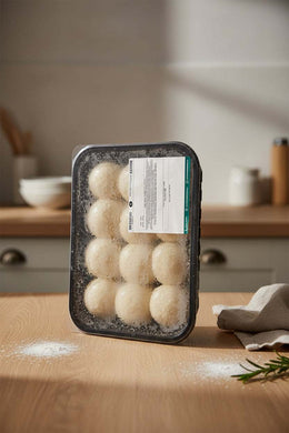 Frozen smoked haddock fish cakes in a serving dish