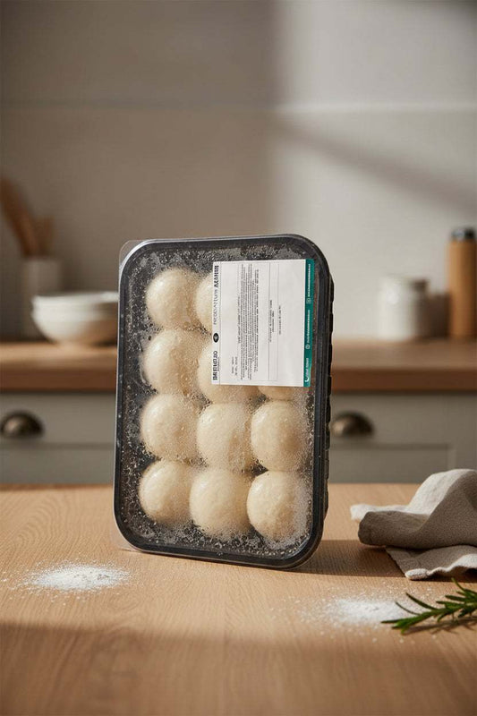 Frozen smoked haddock fish cakes in a serving dish