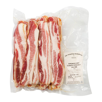 Smoked streaky dry cured bacon pack 1kg