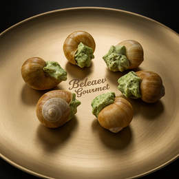 Frozen French snails prepared in shells with garlic parsley butter