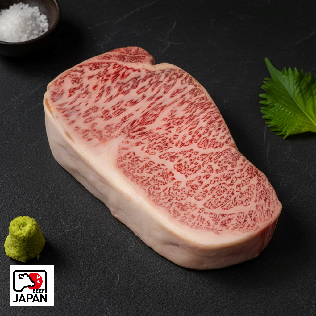 Japanese A5 Wagyu Sirloin, 400g with Beef Japan origin badge