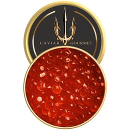 Wild salmon roe large translucent orange pearls with juicy pop